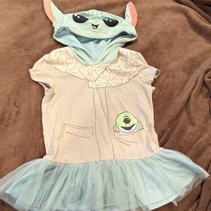 Kids Green and Cream Grogu baby yoda Dress 10/12